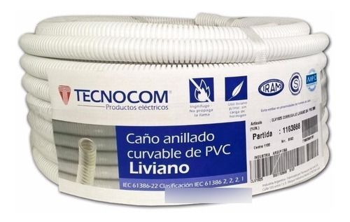 Caño Corrugado 7/8 Rollo X 25 Mtrs Ignifugo Tecnocom