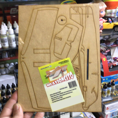 Imagen 3 de 8 de Avión 22 Cm En Madera Mdf Para Armar Corte Láser Puzzle 3d