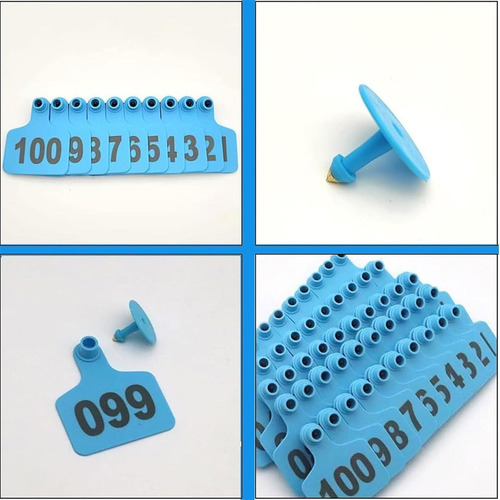 001-100 Aretes Para Cerdo Ganado Numeros Láser Con Pinza