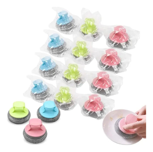 6 Esponjas Para Cocina, Depurador De Acero Inoxidable Con As