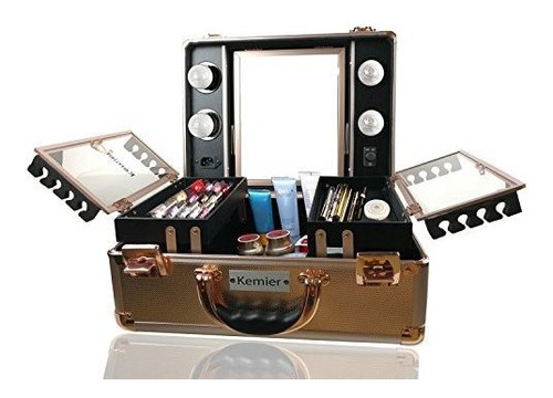 Kemier Makeup Train Case - Cosmetic Organizer Box Makeup