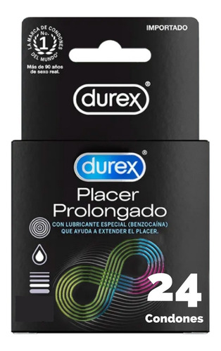 Imagen 1 de 1 de Condones Durex Retardante Placer Prolongado 24 Unidades