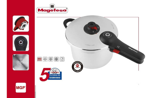 Olla A Presión Magefesa EasyClick Acero Inoxidable Color Gris 6lts