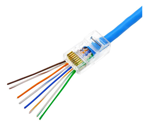 Pack 1000 Unidades Conector Rede Ez-rj45 Vazado - Promoção