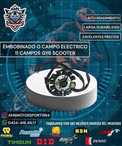 Embobinado O Campo Electrico 11 Campos Gy6 Scooter 