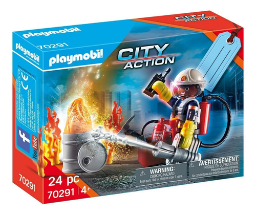 Playmobil 70291 Set Bombero Con Llamas City Action