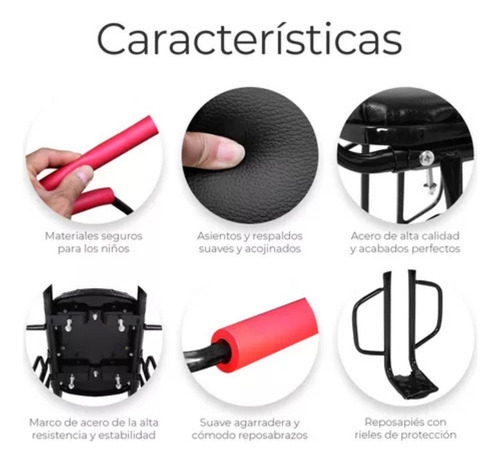 Asiento Trasero De Bicicleta Con Acolchado Para Niños Negro