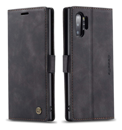 Funda Caseme Wallet S Para Galaxy Note 10 Plus Leather Black