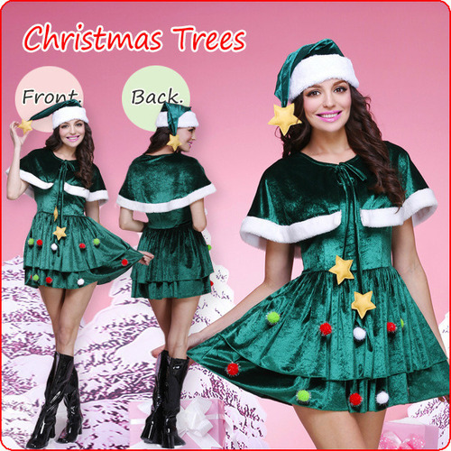 Disfraz De Árbol De Navidad Reno Cosplay Navideño Para Mujer