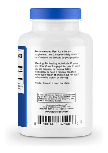 Alpha Lipoic Acid Ácido Alfa Lipoico 600mg 120 Cápsulas