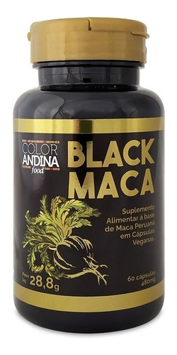 Black Maca 60 Cápsulas Veganas Andina Food