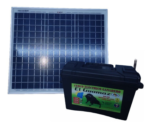 Energizador Ganadero Panel Solar Batería Incorporada 70km 