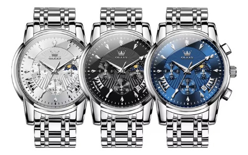 Reloj Olevs 2892 Hombre Acero Inoxidable Plateado Plateado Plateado Blanco