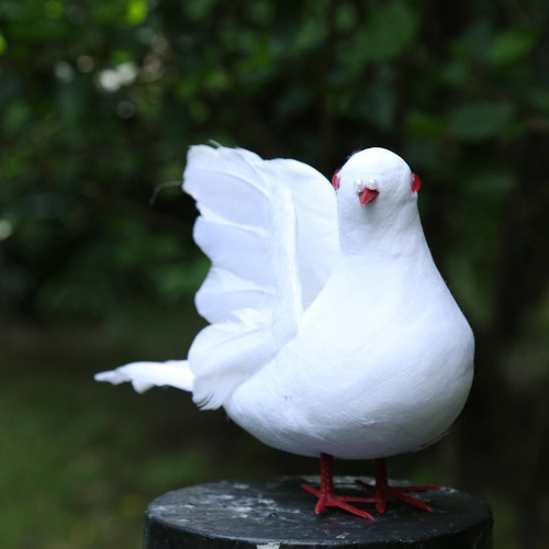 2 Adornos De Simulación De Paloma Blanca, Pájaros