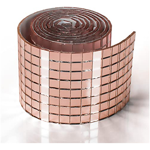 Espejos Autoadhesivos 5x5mm 1888u Rose Gold  1 Tira 4x120cm 