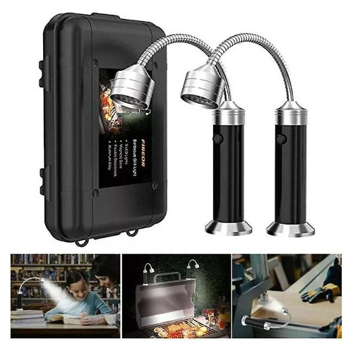 Set 2 Luces Led Magnéticas Parrilla Con Estuche (a Pilas)