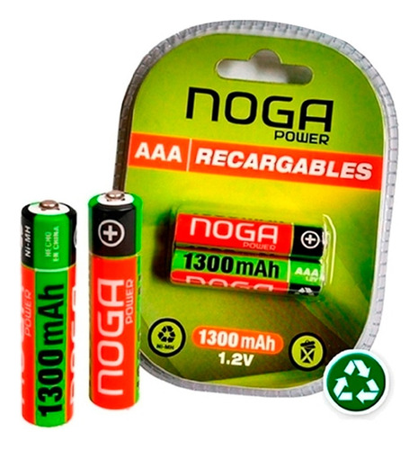 Pilas Aaa Recargables 1,2v Power Baterías Blíster 1300 Mah