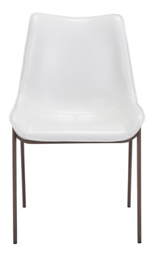 Silla De Comedor Magnus Blanco/nuez Këssa Muebles Color De La Estructura De La Silla Nuez Color Del Asiento Blanco Diseño De La Tela Liso