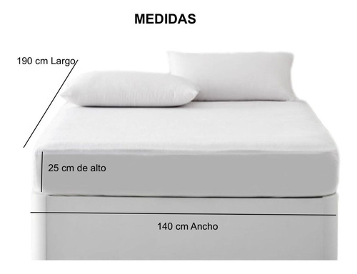 Imagen 4 de 10 de Funda De Colchon Pvc 2 1/2 Plazas 140x190 Cm