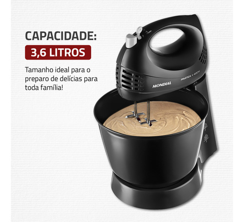 Batedeira Prática 400w 3,6 Litros B-44-b Preto Mondial 60hz