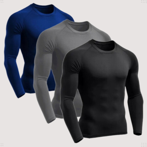 3 Camisa Térmica Kloube Segunda Pele Dry Proteção Solar Uv