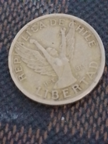 10 Pesos De Angel De La Libertad Chilena 