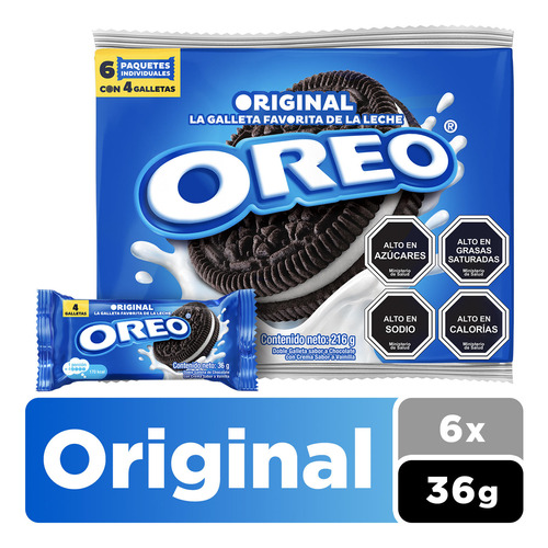 Galletas Oreo® Sabor Original 6 Un. 36g C/u