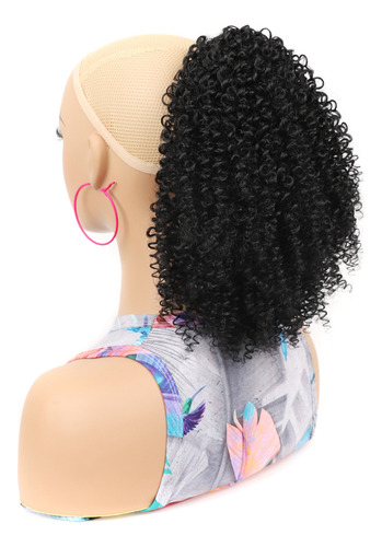 Aplique Rabo De Cavalo Cacheado Curto Coque Afro Orgânico