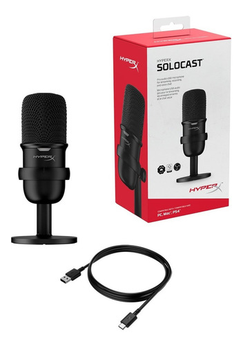 Microfono Streaming Hyperx Solocast Usb Pc Ps4 Mac Soporte