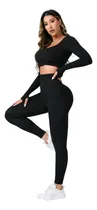 Comprar Calza Frunce Push Up Seamless+ Top Manga Larga Shein Premium