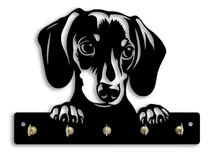 Comprar Porta Llaves Calado De Perro Salchicha Corte Láser Negro