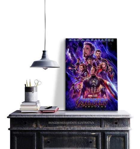 Imagem 2 de 3 de Quadro Vingadores Ultimato Decorativo Personalizado Em Mdf