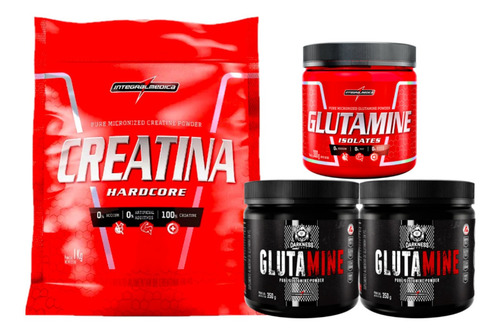 Glutamina 1 Kg Integral + Creatina 1kg Integral