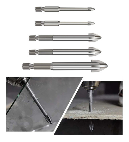 Ultimate Drill Bits Set Cerámica Madera Perforación Plata