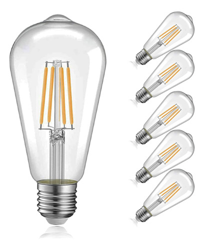 Jensense Bombillas Regulables Edison Led De 7 W, Equivalente