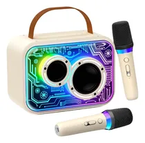 Comprar Máquina De Karaoke Con 2 Micrófonos Y Luces Para Fiestas