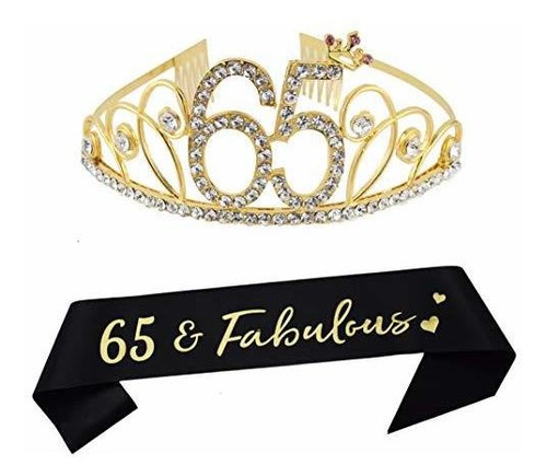 Paquetes De Fiesta - Dgasin 65th Birthday Tiara And Sash Hap
