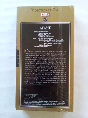 Imagen 2 de 2 de Atame! - Almodovar - El Deseo - Videoteca Oro Caras #47 Vhs