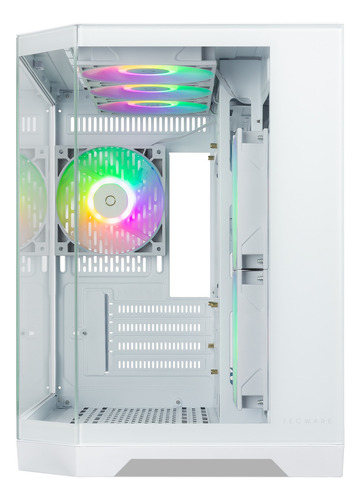 Gabinete Tecware Vx Trinity M-atx Triple Vidrio 6 Fans Argb Blanco