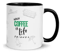 Comprar Mug Pocillo Taza Interno Negro Friends Series  Central Perk