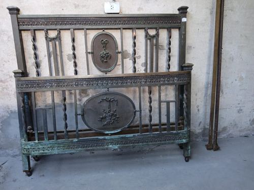 Cama Bronce Niquelado Dos Plazas Antigua Plateado Antiguo (Usado)