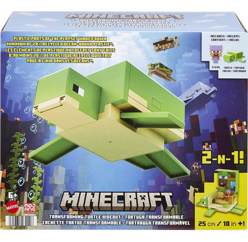Playset Minecraft - Escondite De Tortuga Transformable