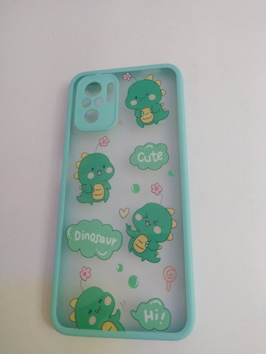 Imagen 5 de 5 de Funda Dinosaurio Redmi Note 10 / 10s Transparencia Menta