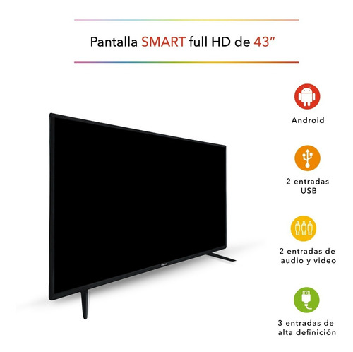 Imagen 3 de 7 de Polaroid Pantalla Smart Full Hd De 43' Ptv4317iled