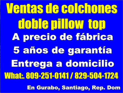 Ventas De Colchones Doble Pillow Top En Gurabo Santiago R D