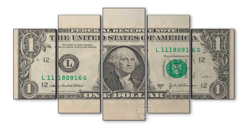 Cuadro Decorativo Moderno Billete Dollar Jd-0335 Xl Quíntuple 150x80 Cm Sin Marco