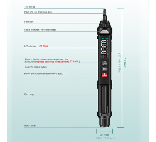L Multímetro Digital Profissional Automático Winapex Rms