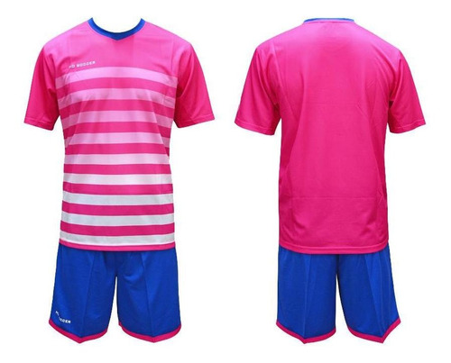 Set Camiseta + Short Ho Soccer Line Fucsia - Azul