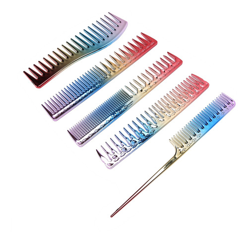 Juego De Peine De Corte De Pelo, 5 Piezas De Aluminio Degrad