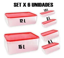 Comprar Set 6 Contenedores Hermeticos Recipientes De Comida Freezzer